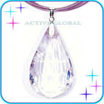 Sold Out Natural Clear Rock Crystal Quartz Faceted  Pendant & Purple Rope Necklace Gift - Spirit Healing & Match Fashion / Leisure Garments